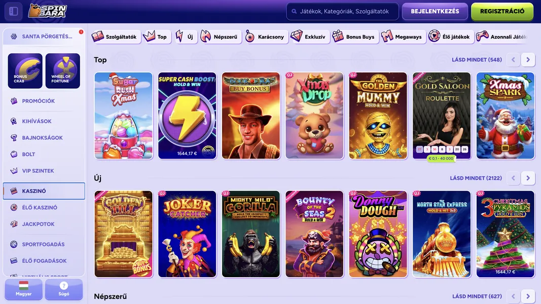 Játékkínálat minősége: nyerőgépek, élő casino, jackpot slotok